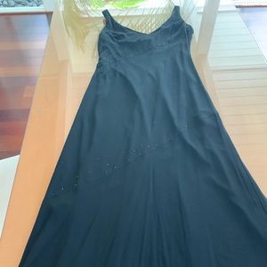 Formal long black dress, can dress it down